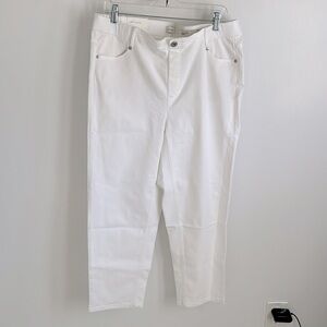 J. Jill High Rise Cropped Jeans White